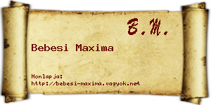 Bebesi Maxima névjegykártya